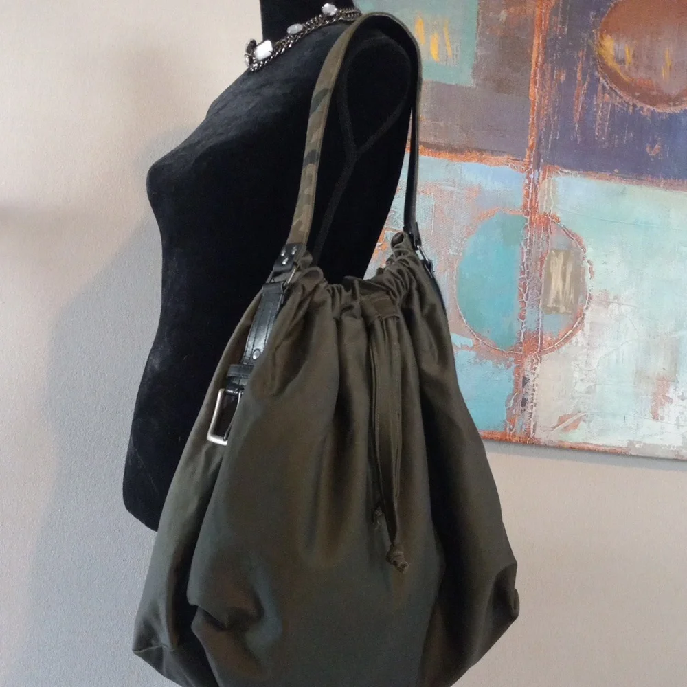 Stylish Green Women's Hobo Bag Camo Strap Detail Handcrafted By J.Monique - Picture 8 of 17